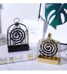 European creative hollow versatile home summer gold wrought iron bird cage mosquito coil