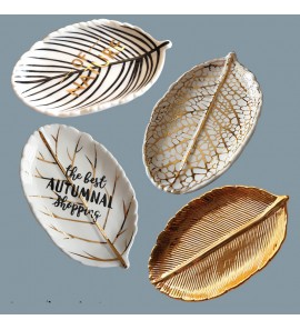 Amazon gold leaf ceramic ring storage tray
