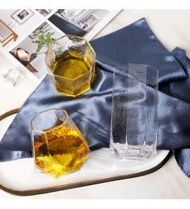 Diamond-shaped glass creative wine whiskey household crystal beer glass