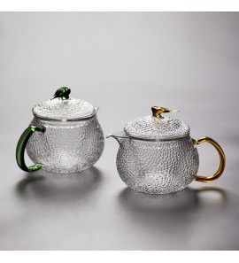 Japanese style high borosilicate heat-resistant hammered glass liner filter boiling Kung Fu tea flower teapot