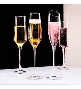 custom LOGO Lead-free crystal glass sparkling wine flute champagne goblet