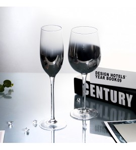 gradient silver gray tall plexiglass restaurant electroplating crystal wine glass