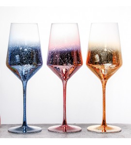 starry sky color red wine decoration crystal glass goblet